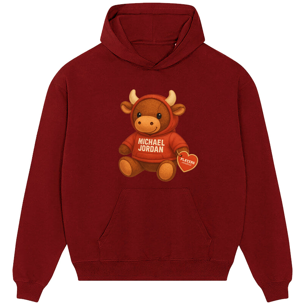 Michael Jordan Bull Logo Players Couture Men's Casual Hoodie Red