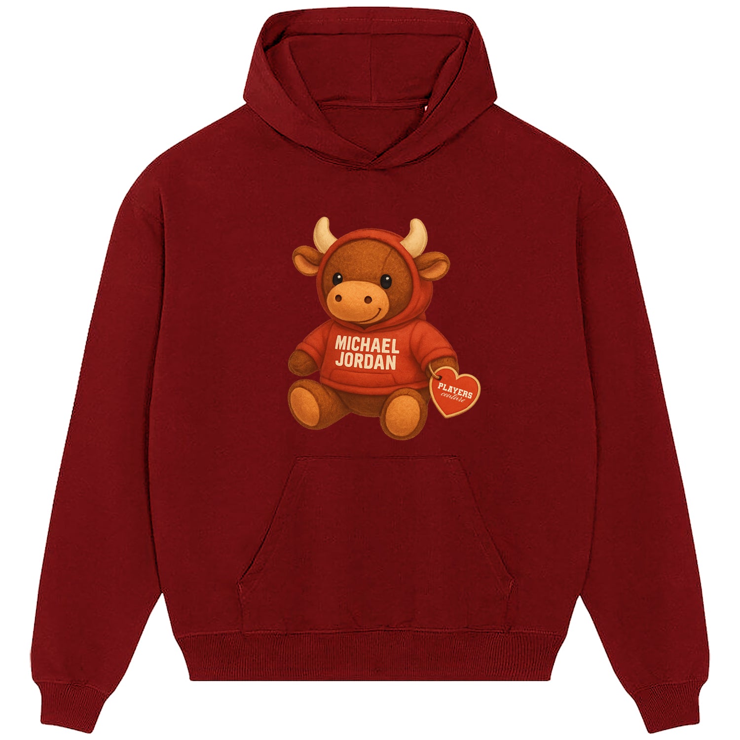 Michael Jordan Bull Logo Players Couture Men's Casual Hoodie Red