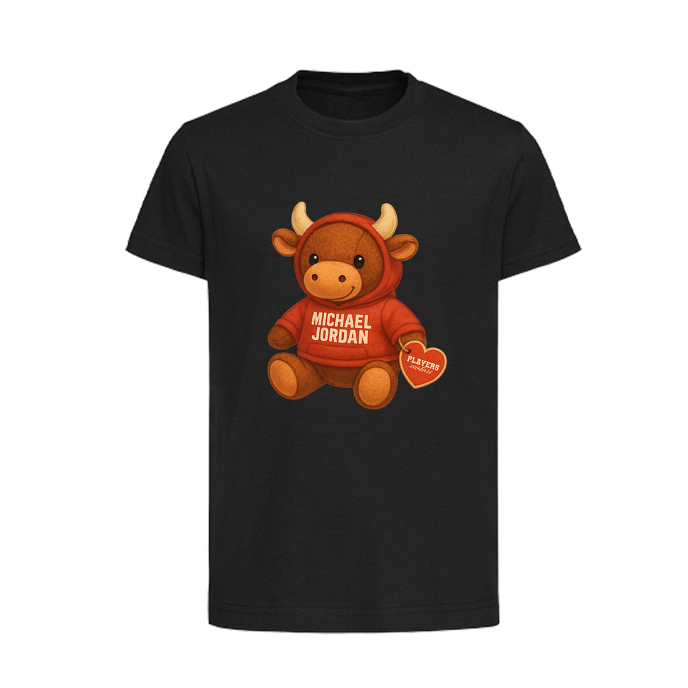Michael Jordan Bull Logo Players Couture Kids T-Shirt Black