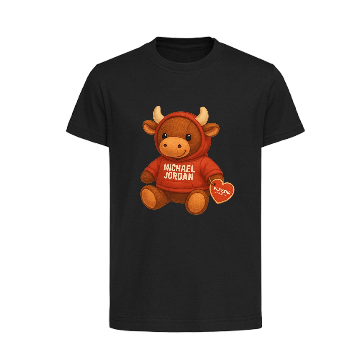Michael Jordan Bull Logo Players Couture Kids T-Shirt Black