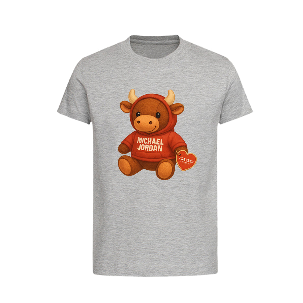 Michael Jordan Bull Logo Players Couture Kids T-Shirt Gray