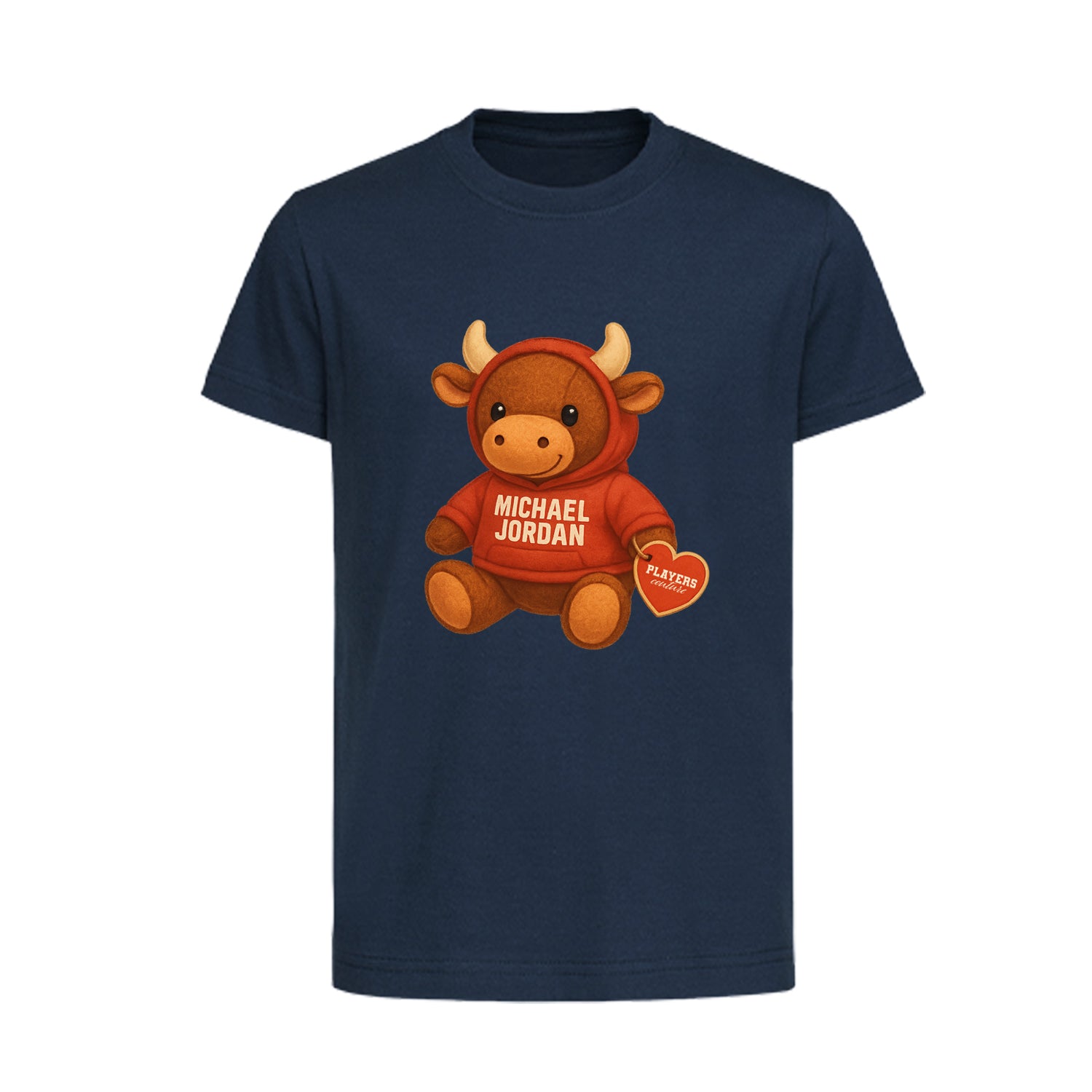 Michael Jordan Bull Logo Players Couture Kids T-Shirt Navy