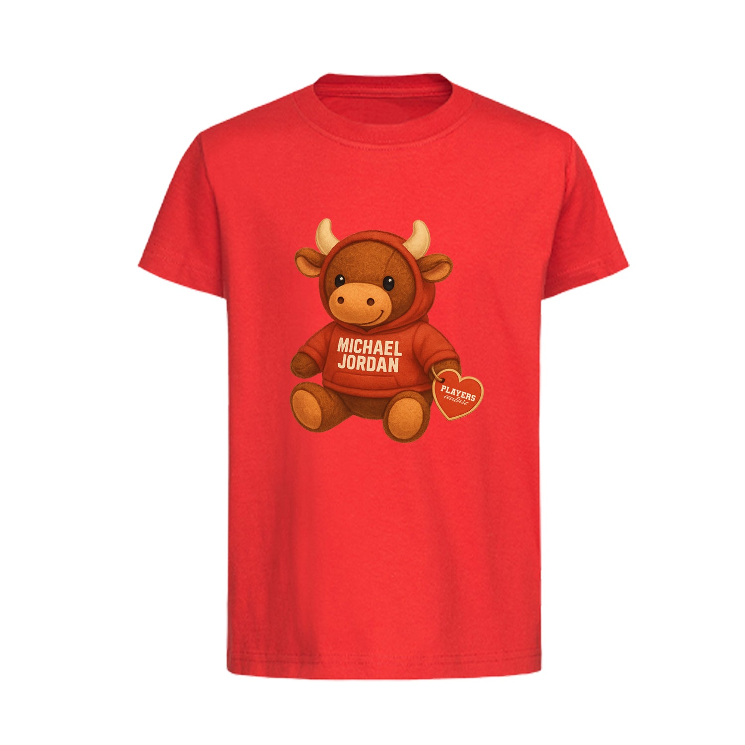 Michael Jordan Bull Logo Players Couture Kids T-Shirt Red