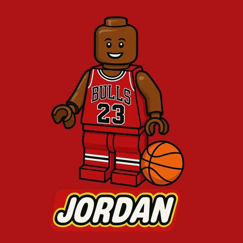 Michael Jordan Toy Logo Men's Hoodie – red close-up detail shot of the Michael Jordan Toy Players Couture logo design