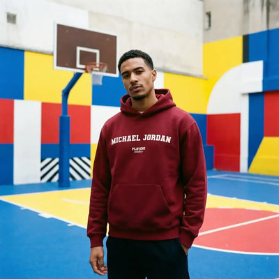 Michael Jordan hoodie – navy men's hoodie with white Michael Jordan letters and Players Couture logo on the chest