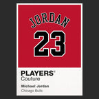 Michael Jordan 23 Red Jersey Frame Men's T-Shirt – red close-up detail shot of the Michael Jordan 23 Red Players Couture