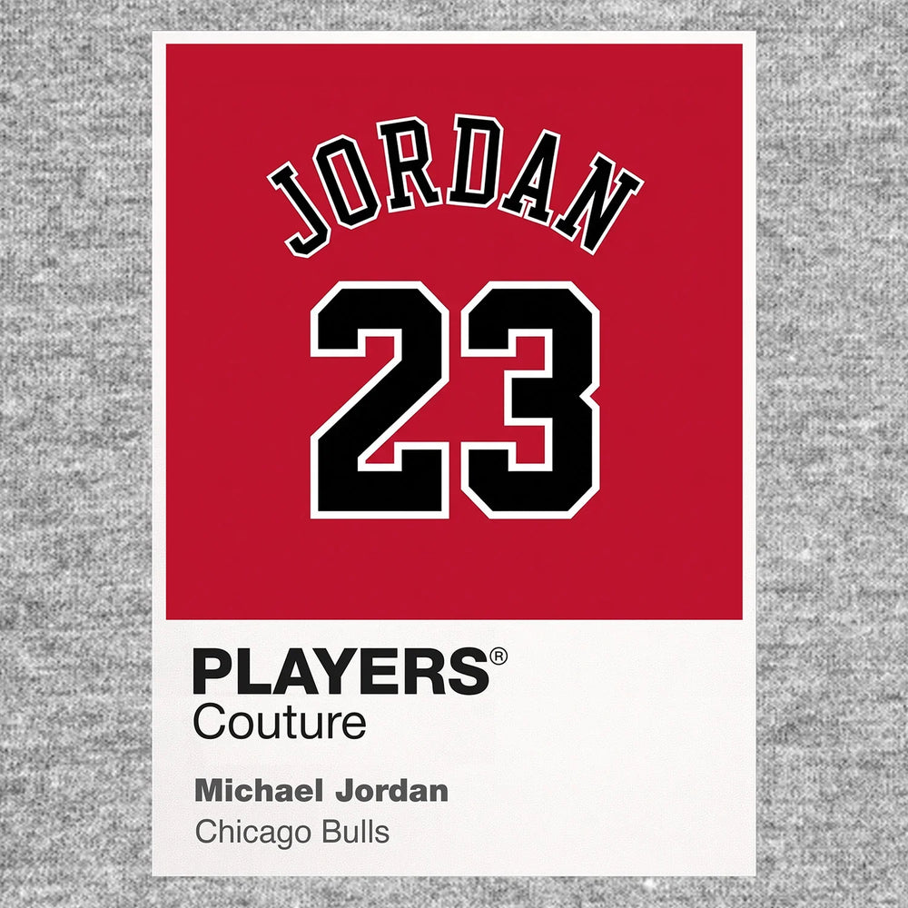 Michael Jordan 23 Red Jersey Frame Men's T-Shirt – red close-up detail shot of the Michael Jordan 23 Red Players Couture