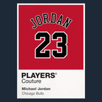 Michael Jordan 23 Red Jersey Frame Men's T-Shirt – red close-up detail shot of the Michael Jordan 23 Red Players Couture