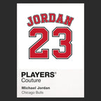 Michael Jordan 23 White Jersey Frame Men's T-Shirt – white close-up detail shot of the Michael Jordan 23 White Players