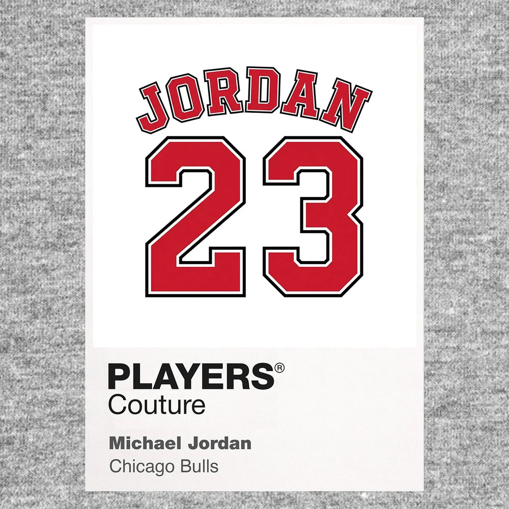 Michael Jordan 23 White Jersey Frame Men's T-Shirt – white close-up detail shot of the Michael Jordan 23 White Players