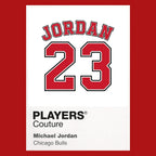 Michael Jordan 23 White Jersey Frame Men's T-Shirt – white close-up detail shot of the Michael Jordan 23 White Players