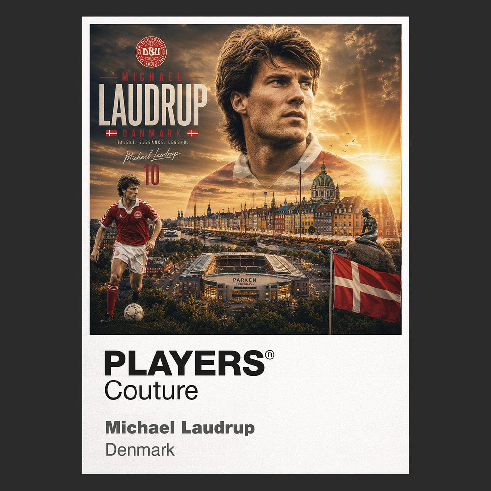 Michael Laudrup Denmark Atlas Frame artwork by Players Couture