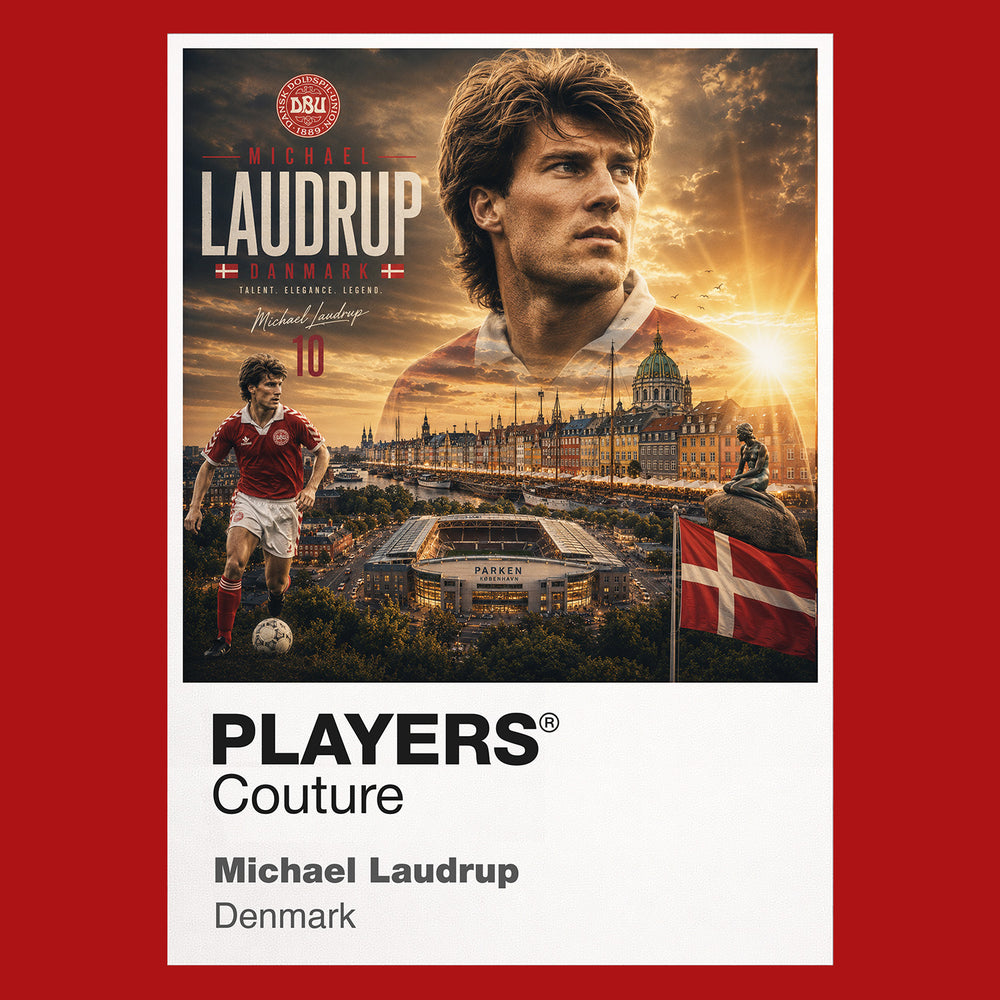 Michael Laudrup Denmark Atlas Frame artwork by Players Couture
