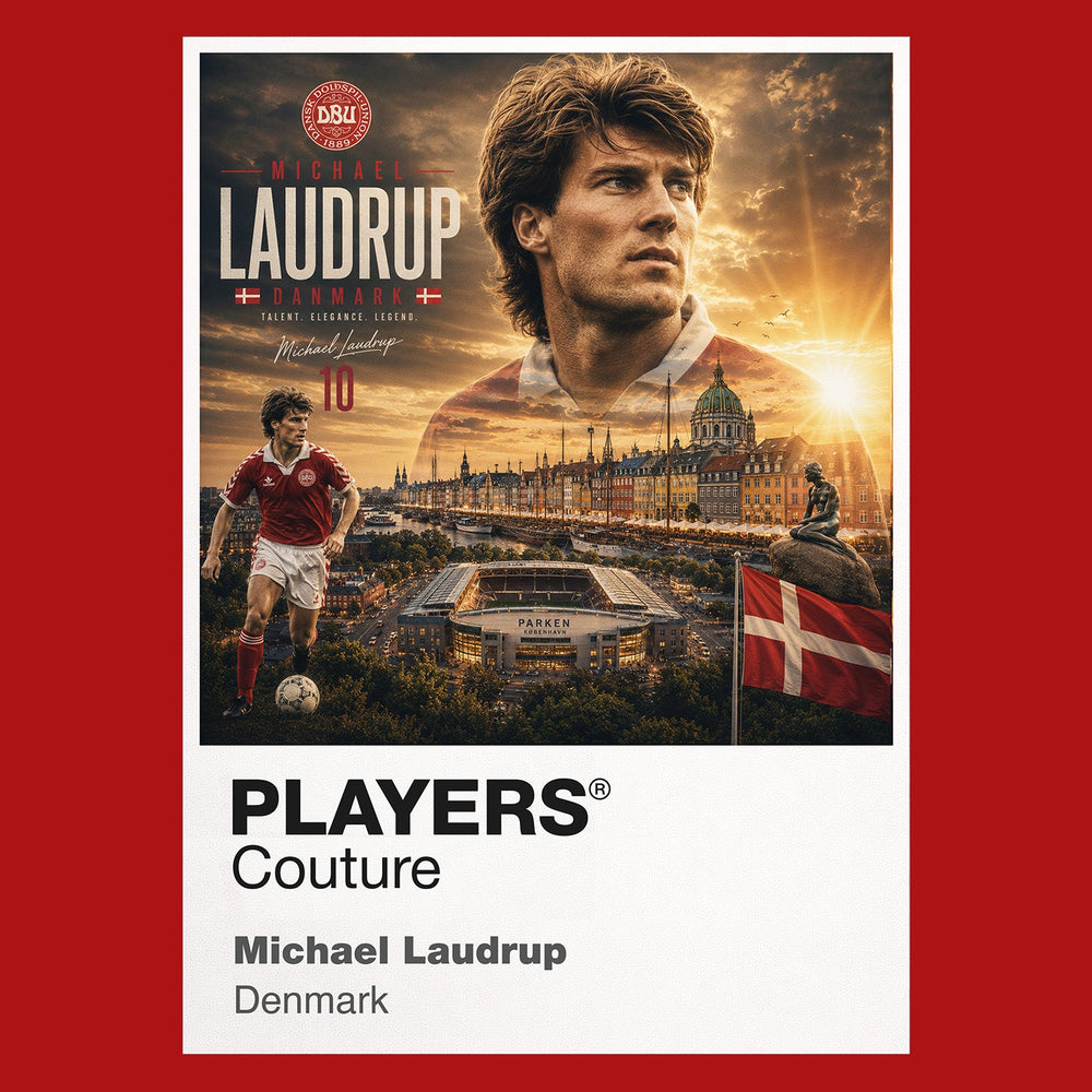 Michael Laudrup Denmark Atlas Frame artwork by Players Couture