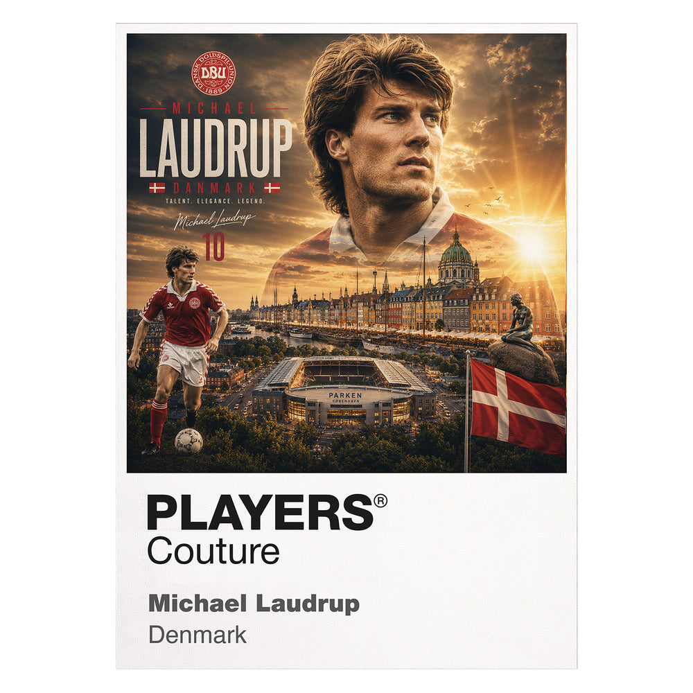 Michael Laudrup Denmark Atlas Frame artwork by Players Couture