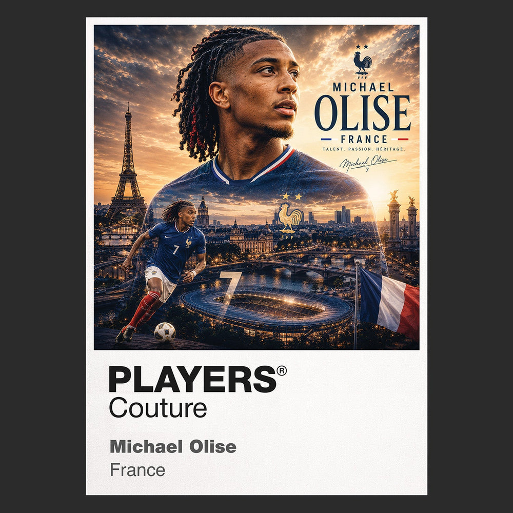 Michael Olise France Atlas Frame artwork by Players Couture