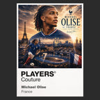 Michael Olise France Atlas Frame artwork by Players Couture