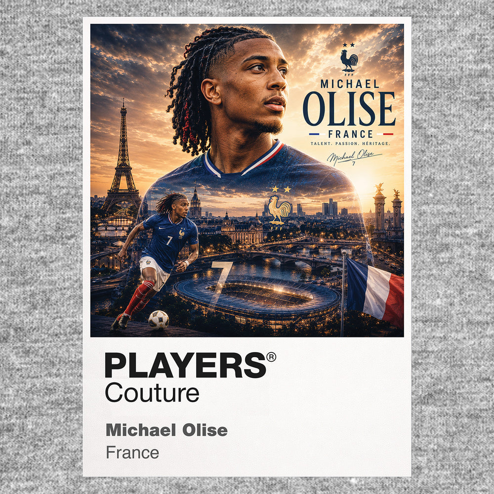 Michael Olise France Atlas Frame artwork by Players Couture