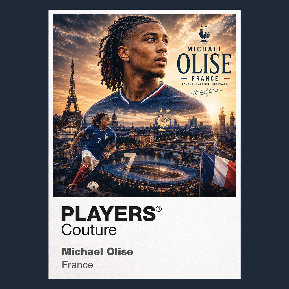 Michael Olise France Atlas Frame artwork by Players Couture