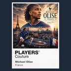 Michael Olise France Atlas Frame artwork by Players Couture