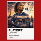 Michael Olise France Atlas Frame artwork by Players Couture