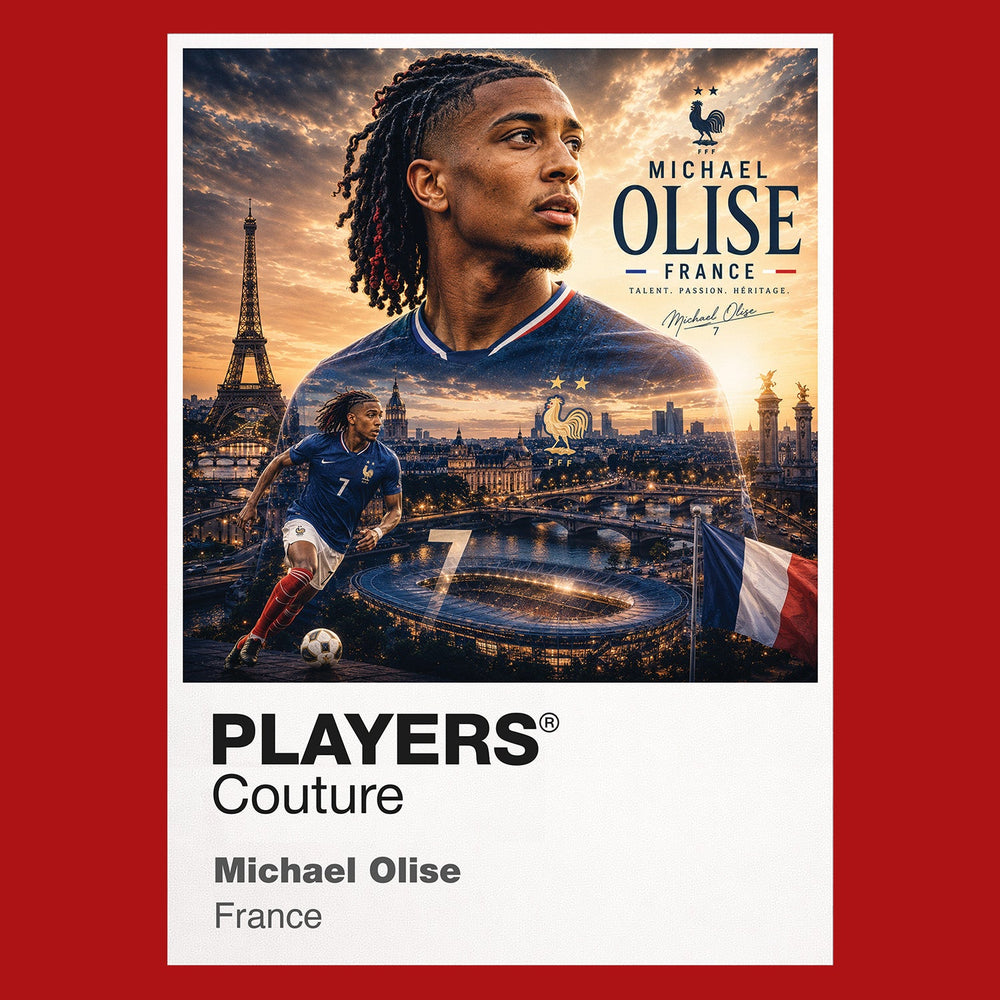 Michael Olise France Atlas Frame artwork by Players Couture