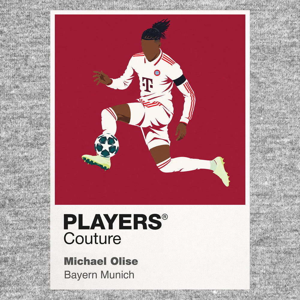 Michael Olise Bayern Munich Icon Frame artwork in grey