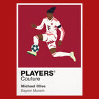 Michael Olise Bayern Munich Icon Frame artwork in red