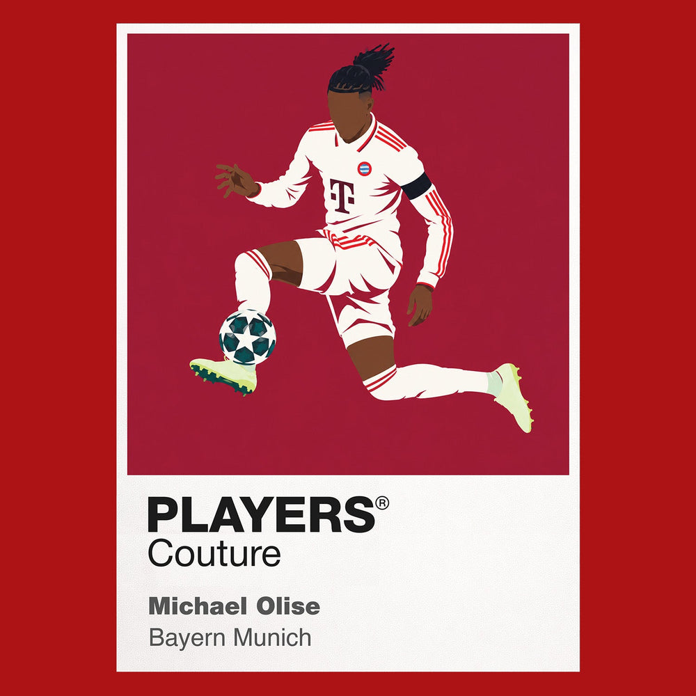Michael Olise Bayern Munich Icon Frame artwork in red