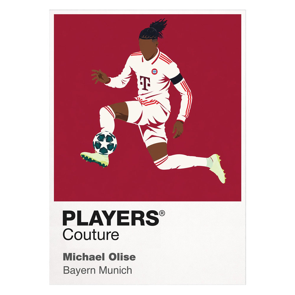 Michael Olise Bayern Munich Icon Frame artwork in white