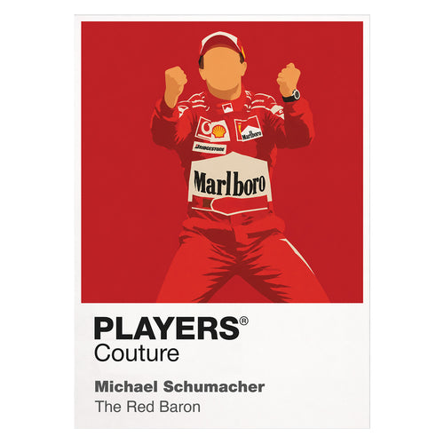 Michael Schumacher Red Baron Motor Racing Icon Frame Men's Hoodie in Red - Players Couture Fanwear