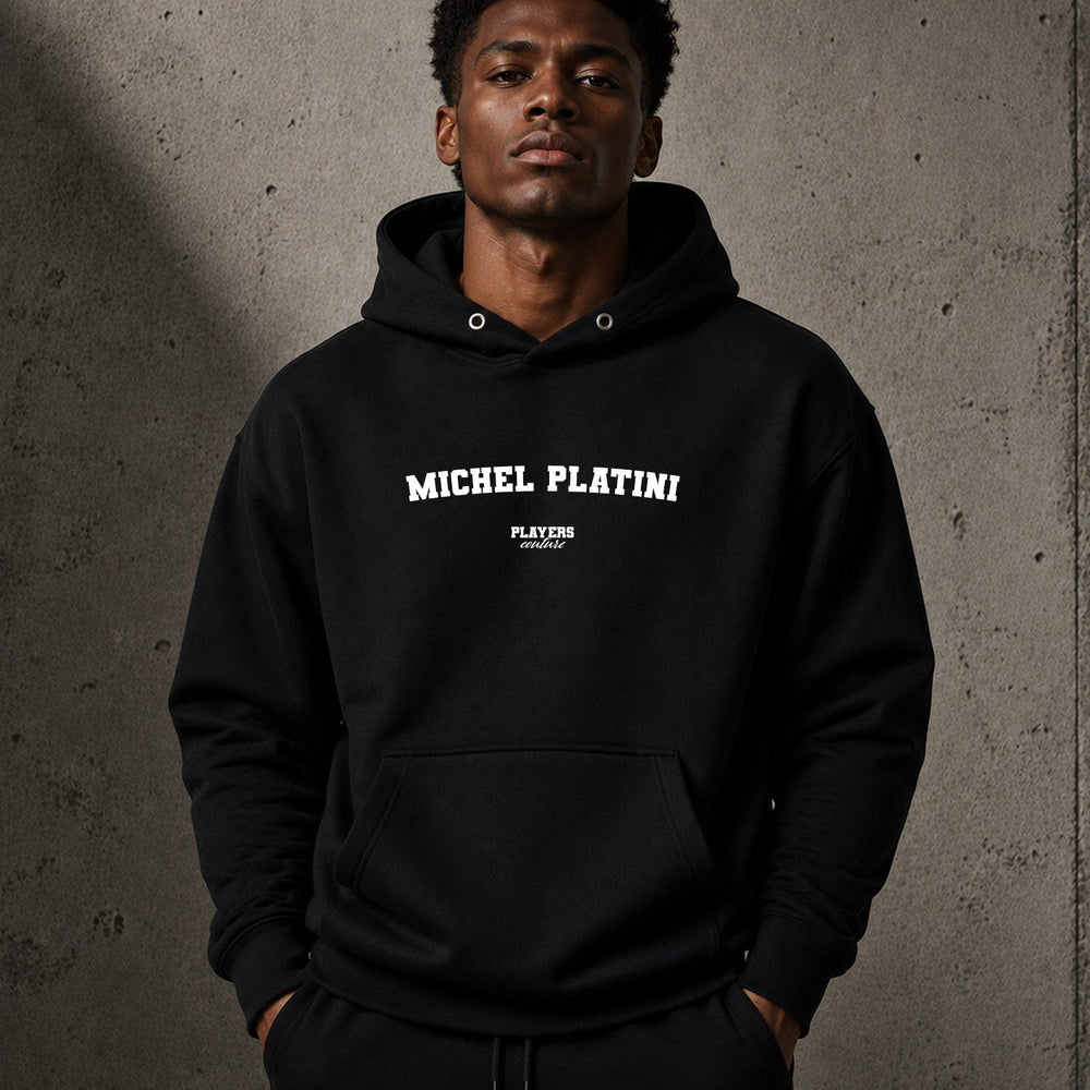 Michel Platini name-print hoodie - black