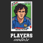 Michel Platini 1986 World Cup Sticker Men's T-Shirt – black close-up detail shot of the Michel Platini 1986 World Cup