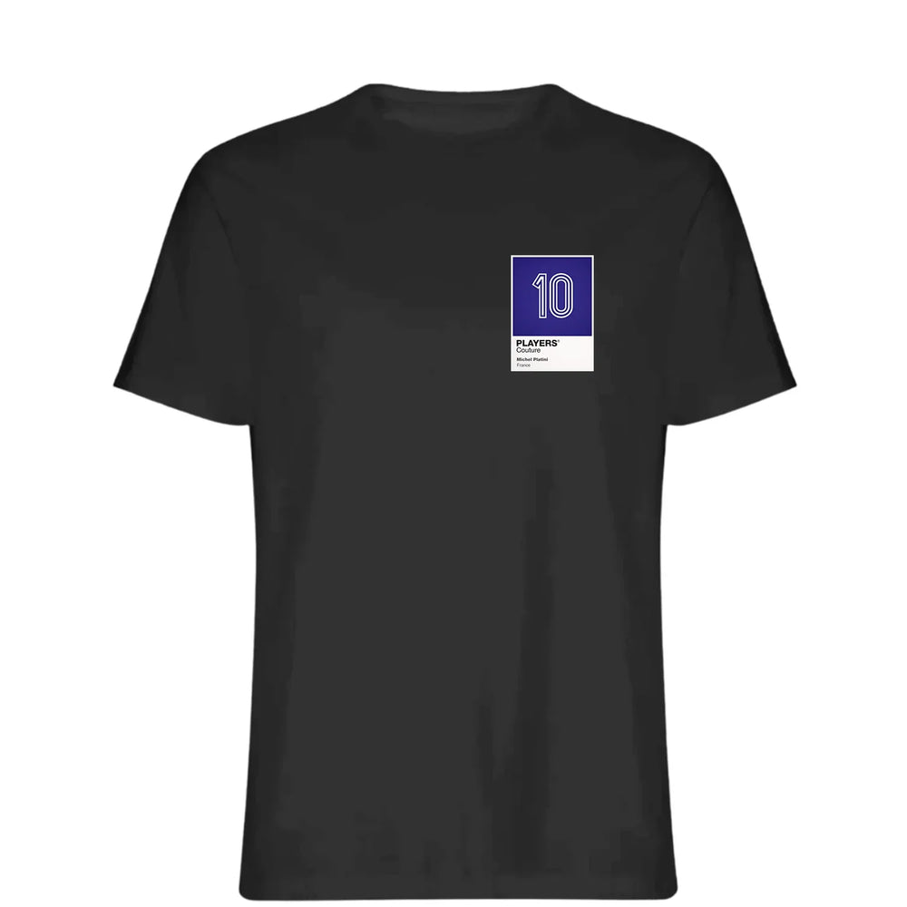 Michel Platini 10 Football t-shirt – black men's t-shirt featuring the Michel Platini 10 Football Players Couture logo
