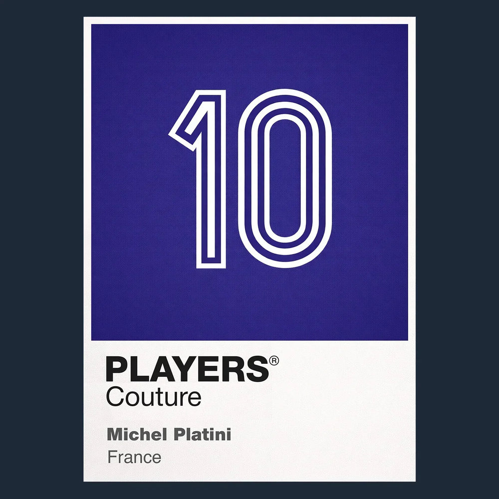 Michel Platini 10 Football Shirt Frame Men's Hoodie – navy close-up detail shot of the Michel Platini 10 Football Players