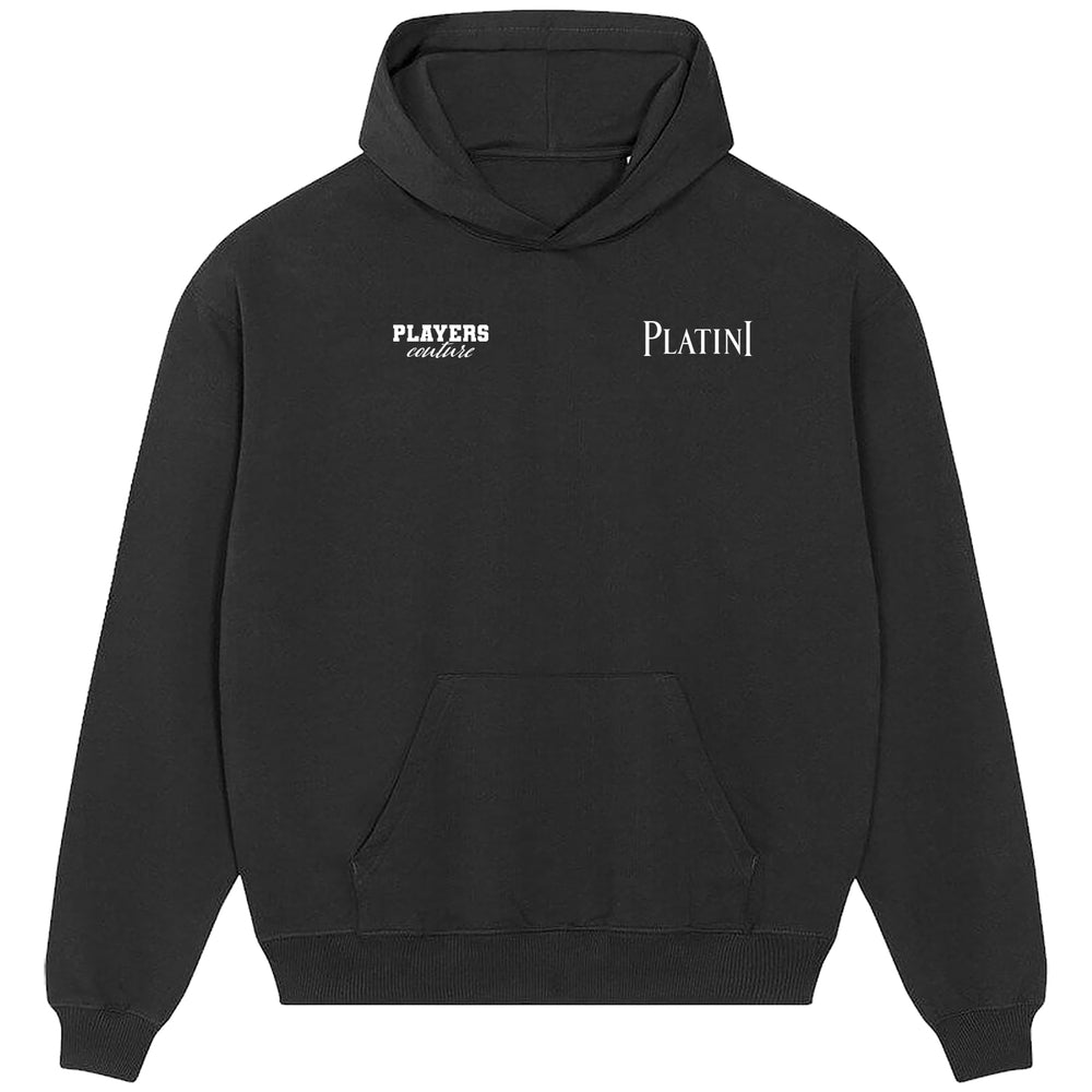 Michel Platini Logo Players Couture Men's Casual Hoodie Black