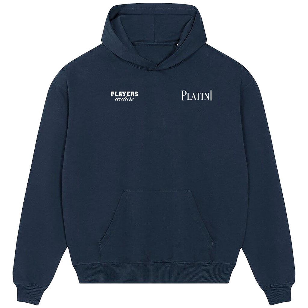 Michel Platini Logo Players Couture Men's Casual Hoodie Navy