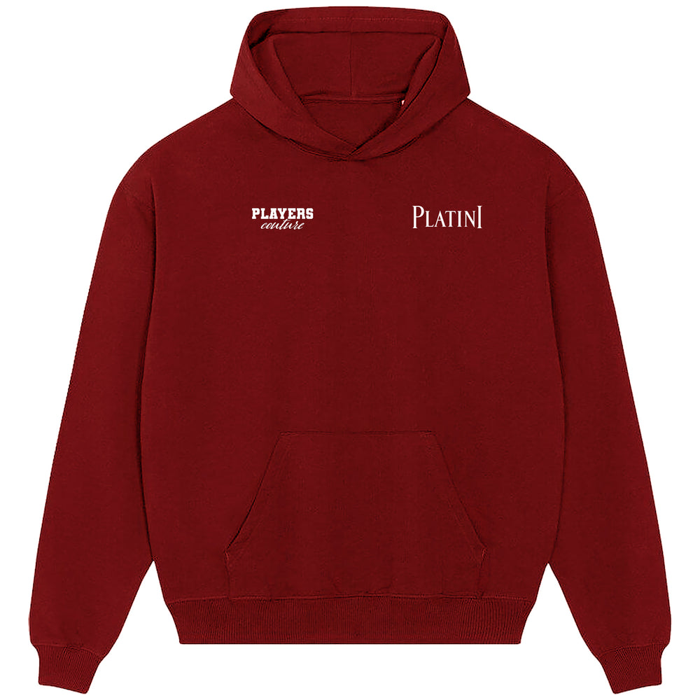 Michel Platini Logo Players Couture Men's Casual Hoodie Red