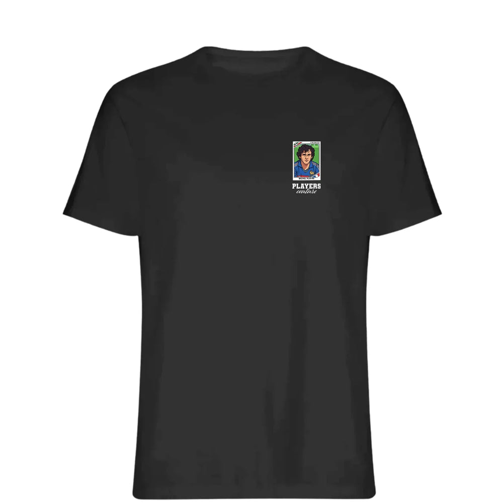Michel Platini 1986 World Cup t-shirt – black men's t-shirt featuring the Michel Platini 1986 World Cup Players Couture logo