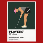 Michelle Wie West Golf Icon Frame Men's Polo Shirt in Red - Players Couture Fashion