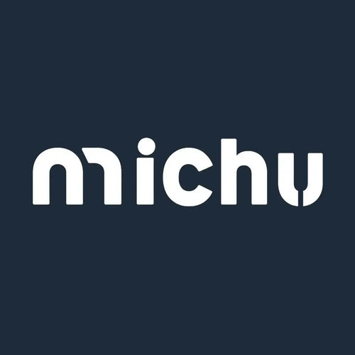 Michu Logo Men's T-Shirt – navy close-up detail shot of the Michu Players Couture logo design