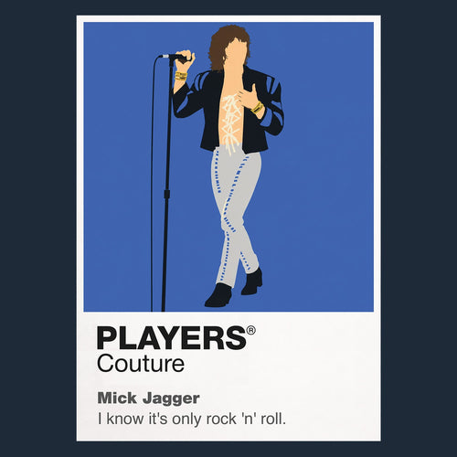 Mick Jagger the tailored silhouette and kinetic stage language of Mick Jagger Icon Frame artwork in navy