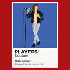 Mick Jagger Mick Jagger's unmistakable frontman posture, tailoring and constant movement Icon Frame artwork in red