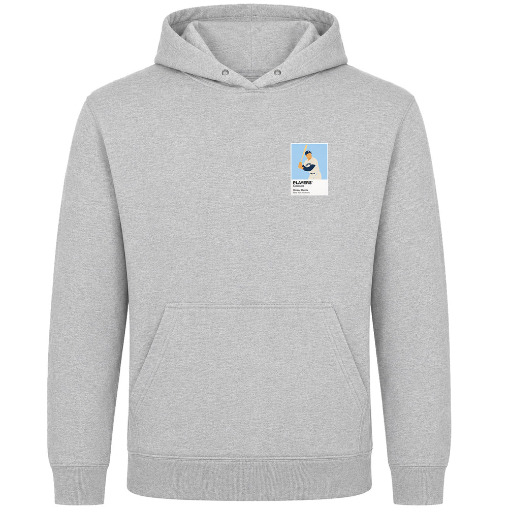 Mickey Mantle Yankees Baseball Icon Frame Men's Hoodie - Gray