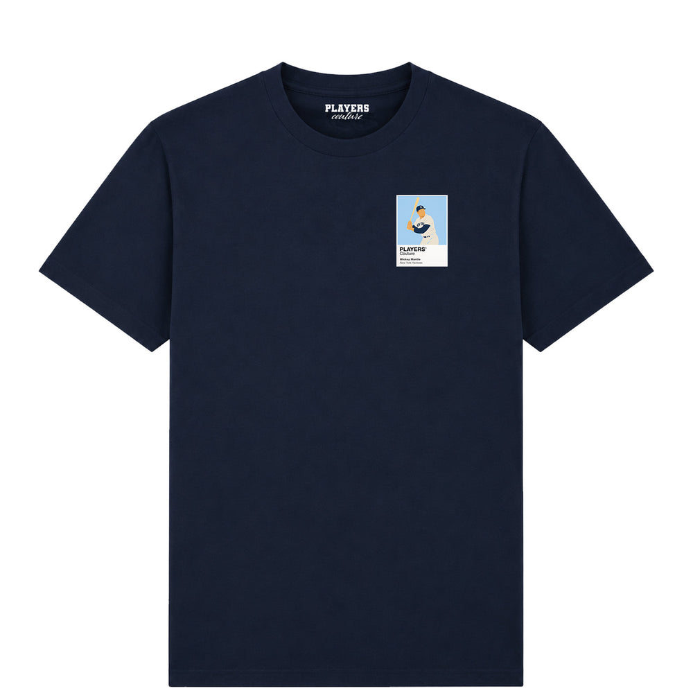 Mickey Mantle Yankees Baseball Icon Frame Men's T-Shirt - Navy