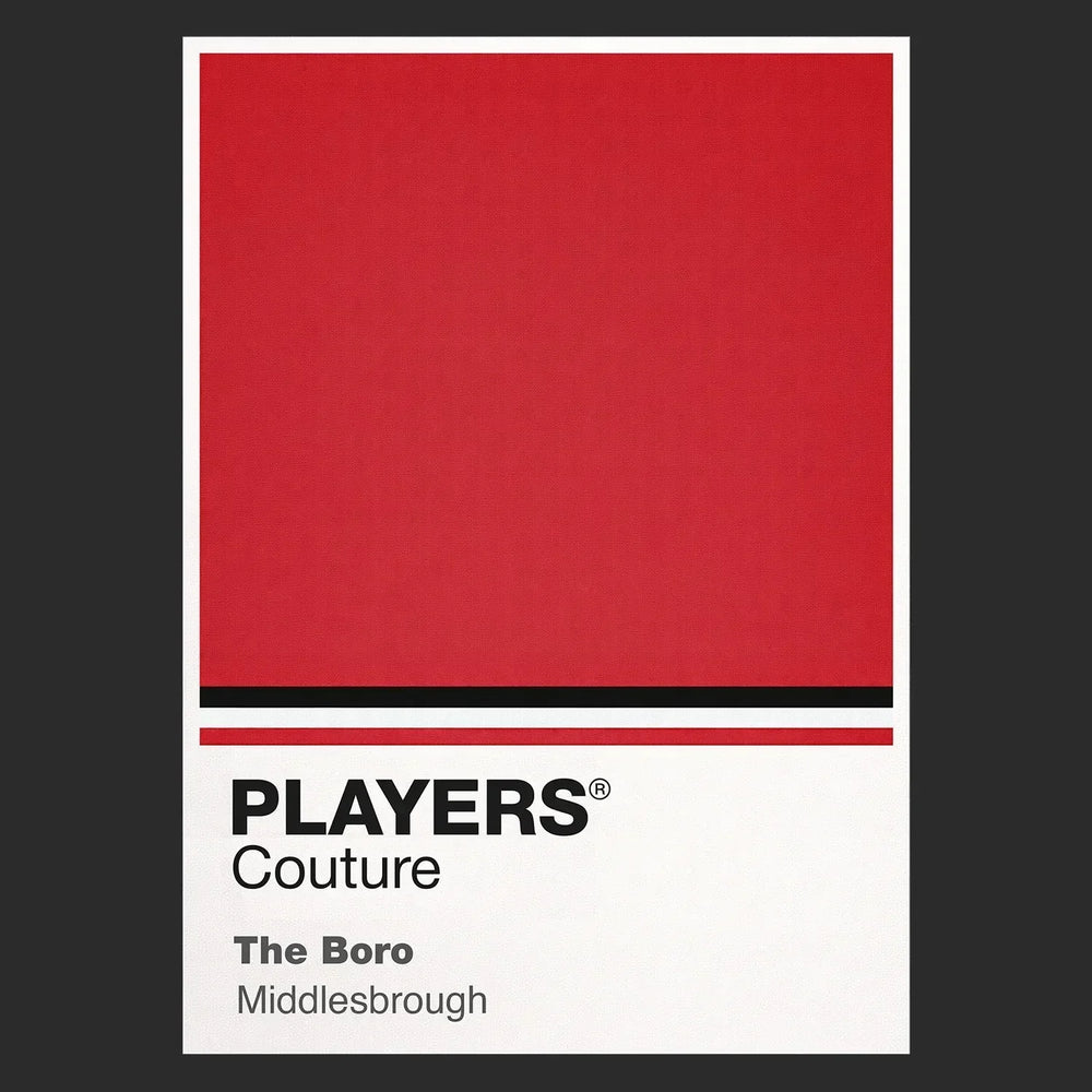 Middlesbrough Classic Football Shirt Colours Frame Men's T-Shirt – black close-up detail shot of the Middlesbrough Players
