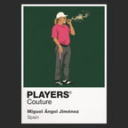 Miguel Angel Jimenez Golf Icon Frame Men's Polo Shirt in Black - Players Couture Fan Fashion
