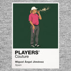 Miguel Angel Jimenez Golf Icon Frame Men's Polo Shirt in Gray - Players Couture Fashion
