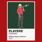 Miguel Angel Jimenez Golf Icon Frame Men's Polo Shirt in Red - Players Couture Fan Fashion