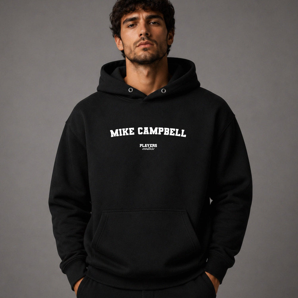 Mike Campbell name-print hoodie - black